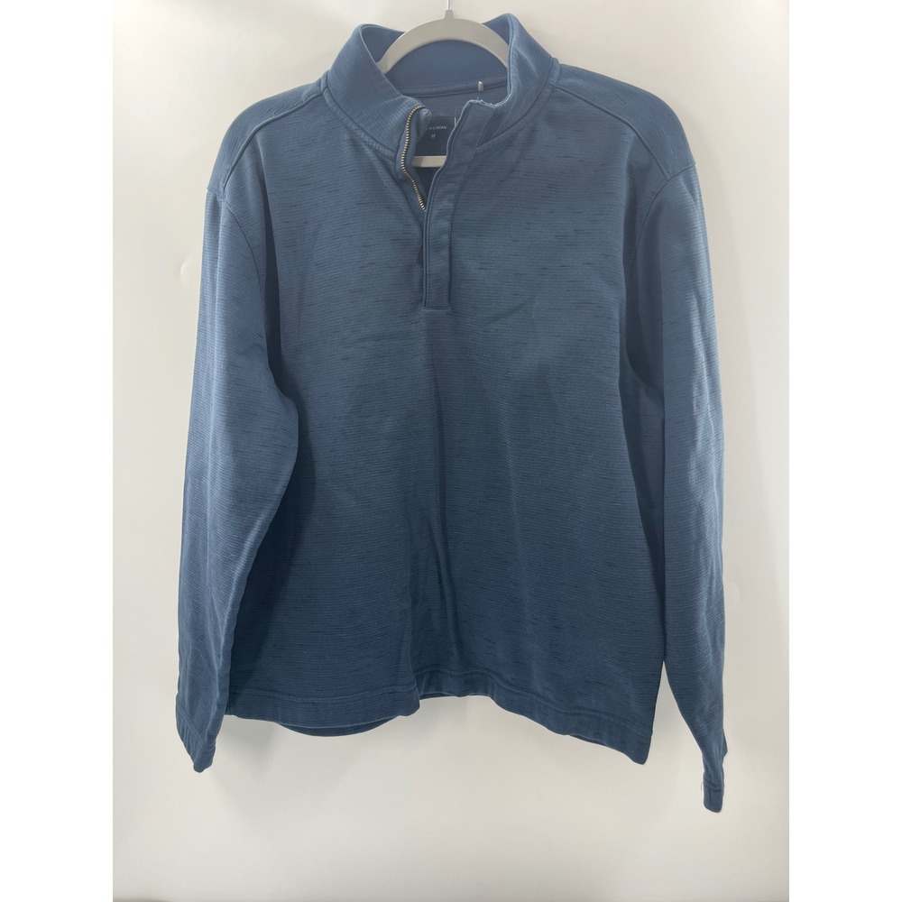 Walter Hagen 11 Majors Mens Medium Blue Space Dye Quarter Zip Pullover Sweater